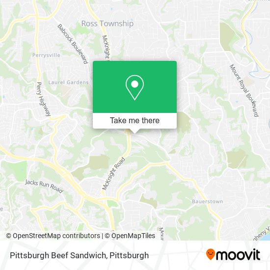Mapa de Pittsburgh Beef Sandwich