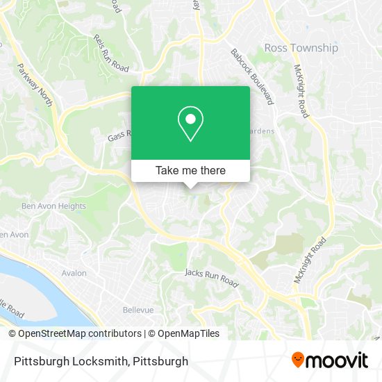 Pittsburgh Locksmith map