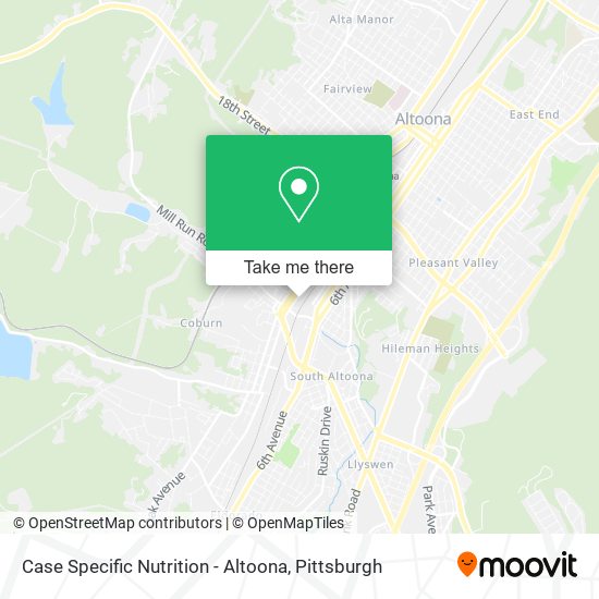 Mapa de Case Specific Nutrition - Altoona