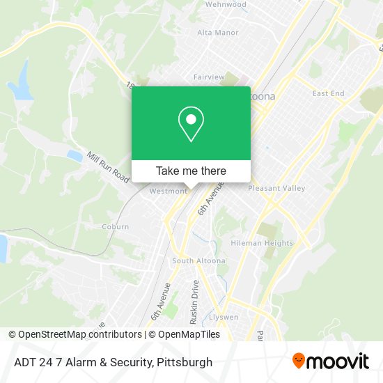 Mapa de ADT 24 7 Alarm & Security