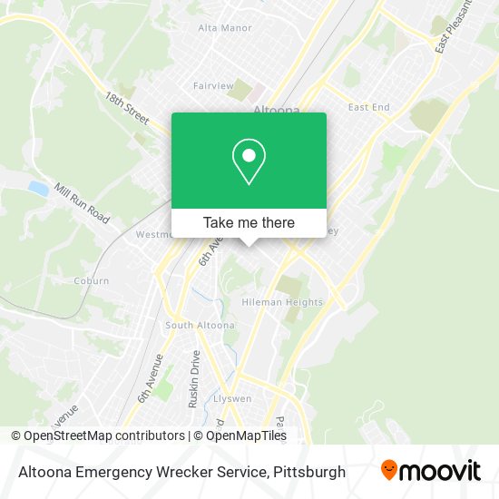 Mapa de Altoona Emergency Wrecker Service