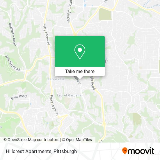 Mapa de Hillcrest Apartments