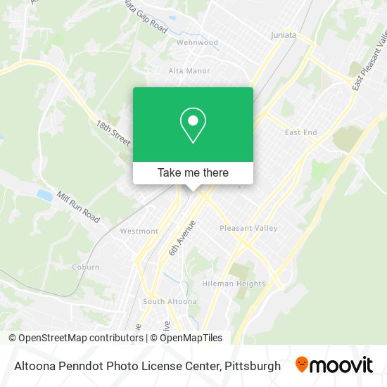 Mapa de Altoona Penndot Photo License Center