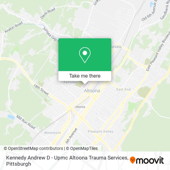 Kennedy Andrew D - Upmc Altoona Trauma Services map