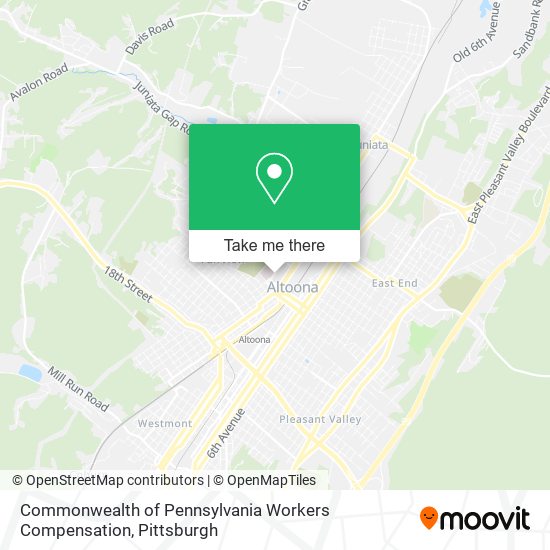 Commonwealth of Pennsylvania Workers Compensation map