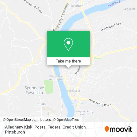 Allegheny Kiski Postal Federal Credit Union map