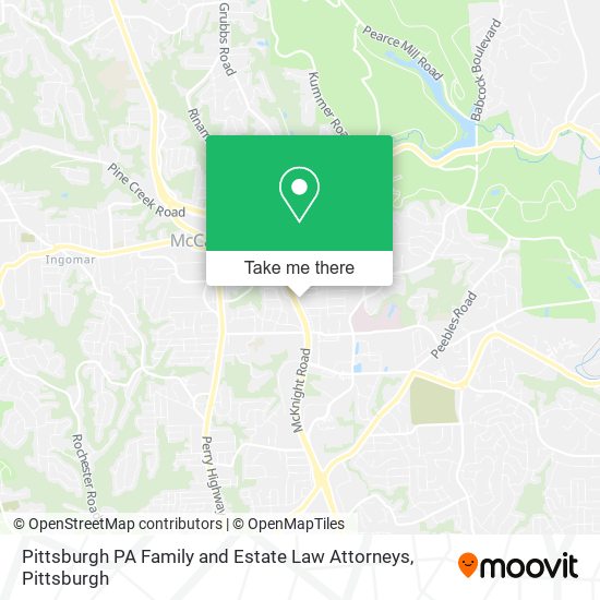 Mapa de Pittsburgh PA Family and Estate Law Attorneys