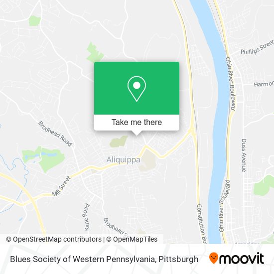 Blues Society of Western Pennsylvania map