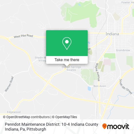 Penndot Maintenance District: 10-4 Indiana County Indiana, Pa map