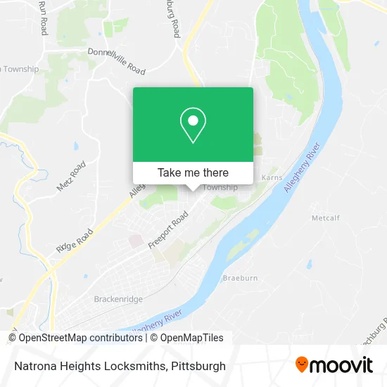Natrona Heights Locksmiths map