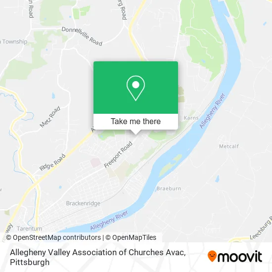 Allegheny Valley Association of Churches Avac map