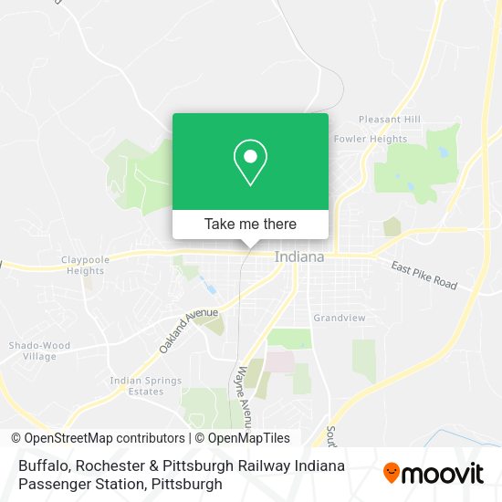 Mapa de Buffalo, Rochester & Pittsburgh Railway Indiana Passenger Station