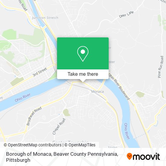 Mapa de Borough of Monaca, Beaver County Pennsylvania