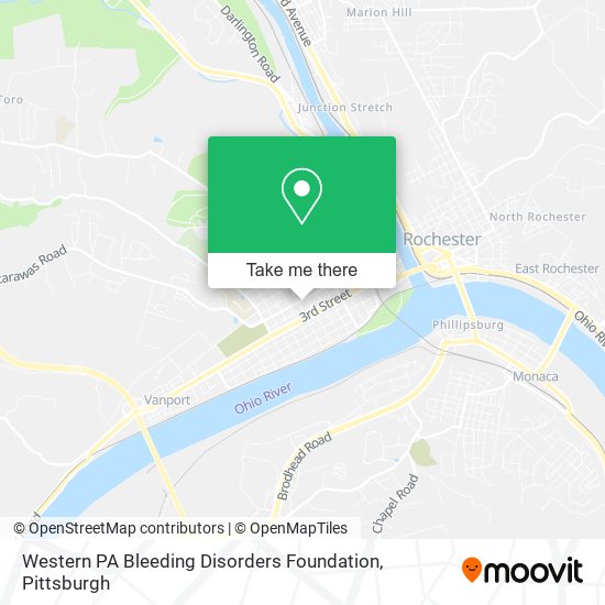 Western PA Bleeding Disorders Foundation map