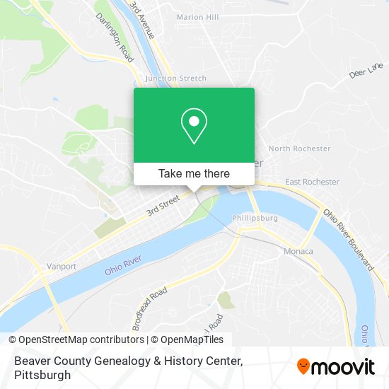 Beaver County Genealogy & History Center map