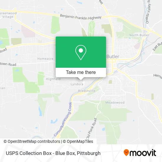 USPS Collection Box - Blue Box map