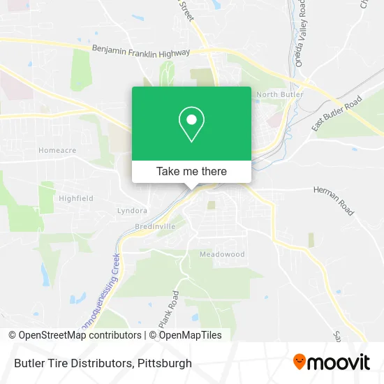 Butler Tire Distributors map