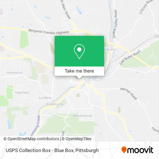 USPS Collection Box - Blue Box map
