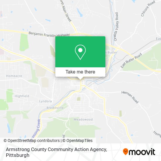 Armstrong County Community Action Agency map