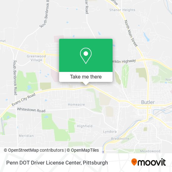 Mapa de Penn DOT Driver License Center