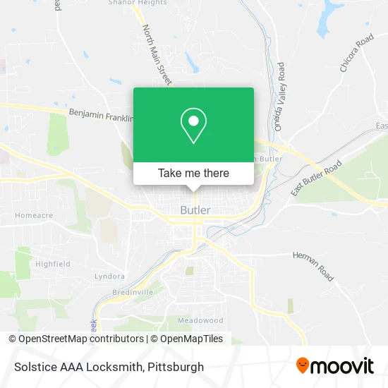 Solstice AAA Locksmith map