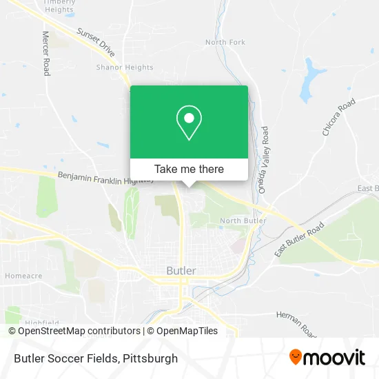 Butler Soccer Fields map