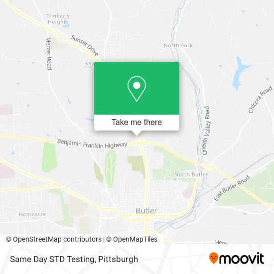 Same Day STD Testing map