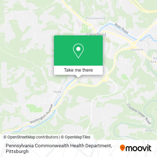 Mapa de Pennsylvania Commonwealth Health Department