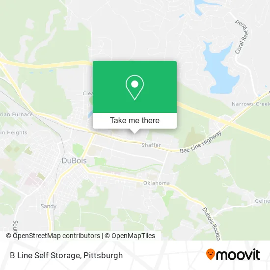 B Line Self Storage map