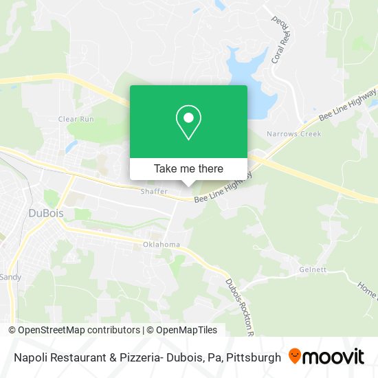 Mapa de Napoli Restaurant & Pizzeria- Dubois, Pa