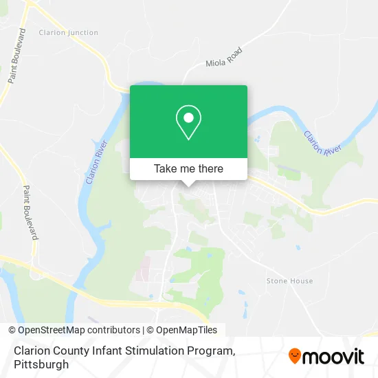 Clarion County Infant Stimulation Program map