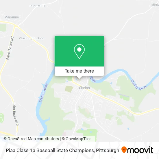 Piaa Class 1a Baseball State Champions map