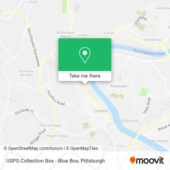 USPS Collection Box - Blue Box map