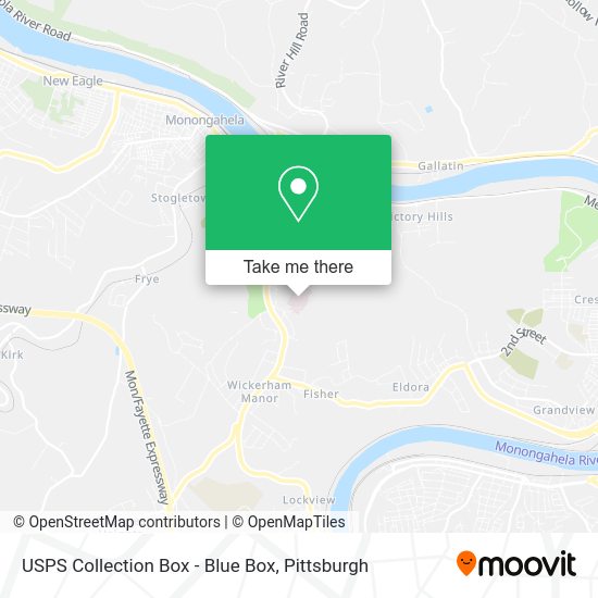USPS Collection Box - Blue Box map