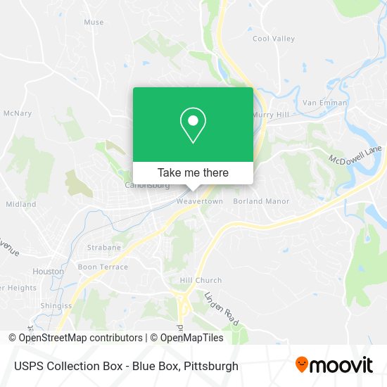 USPS Collection Box - Blue Box map