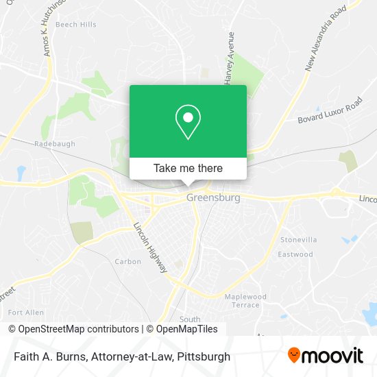 Faith A. Burns, Attorney-at-Law map
