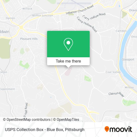 Mapa de USPS Collection Box - Blue Box