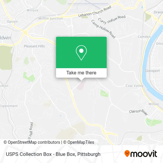 Mapa de USPS Collection Box - Blue Box