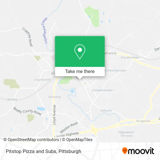 Pitstop Pizza and Subs map