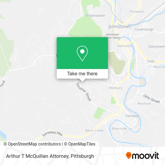 Arthur T McQuillan Attorney map