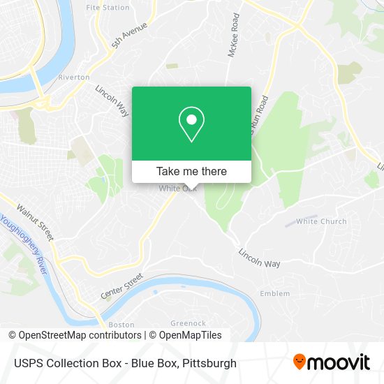 USPS Collection Box - Blue Box map