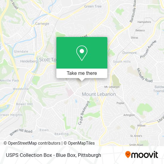 Mapa de USPS Collection Box - Blue Box