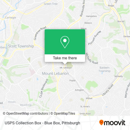 Mapa de USPS Collection Box - Blue Box