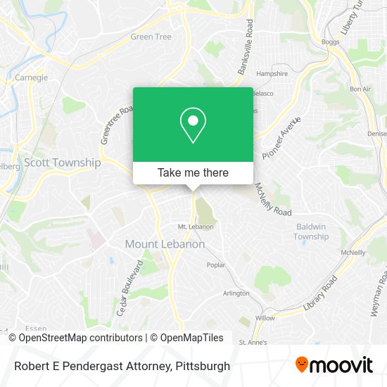 Robert E Pendergast Attorney map