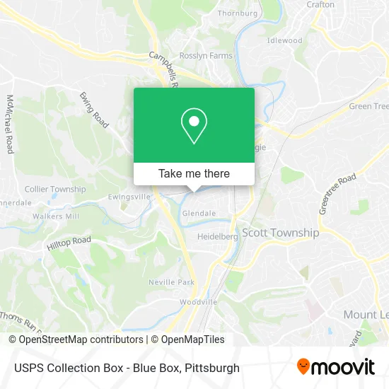 USPS Collection Box - Blue Box map
