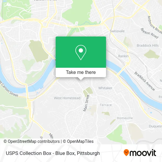 USPS Collection Box - Blue Box map