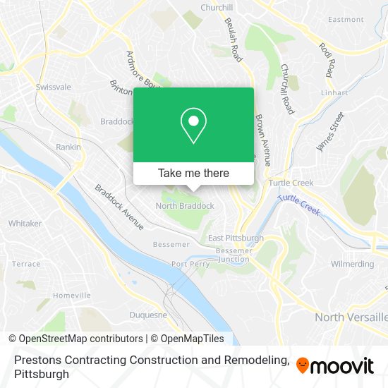 Prestons Contracting Construction and Remodeling map