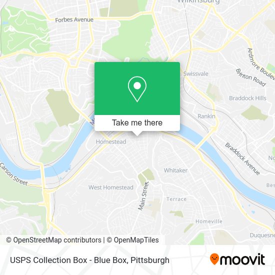 USPS Collection Box - Blue Box map
