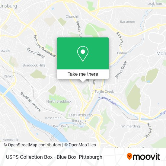 Mapa de USPS Collection Box - Blue Box