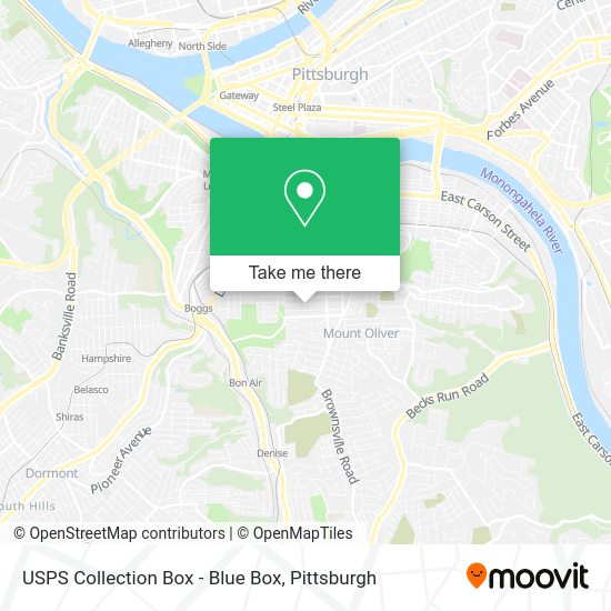 Mapa de USPS Collection Box - Blue Box